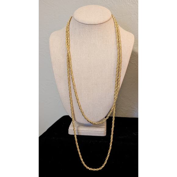 Monet Shiny Diamond Cut Gold Tone Chain W/ Special Monet Clasp 58" Necklace - Picture 6 of 6
